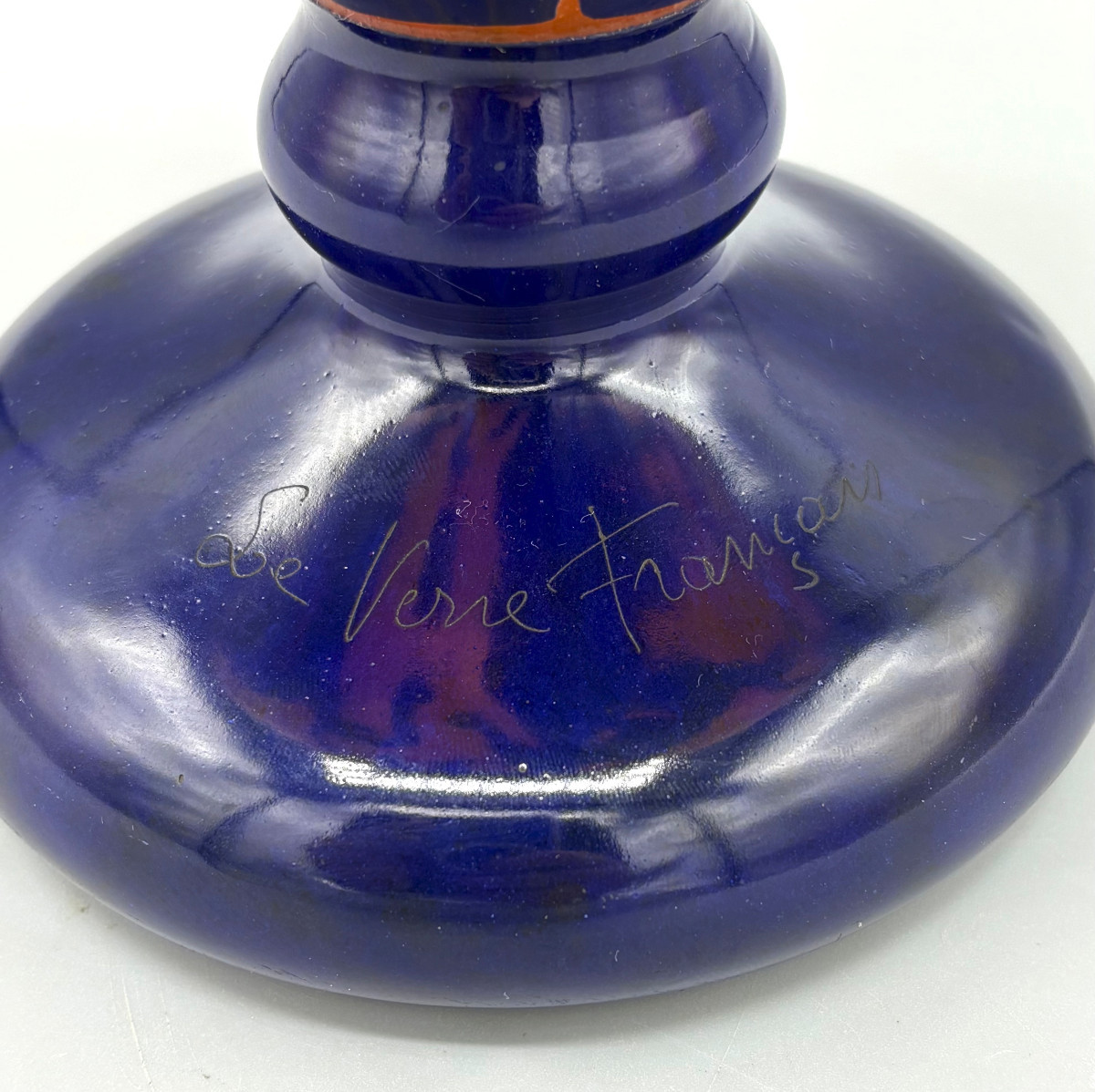 Imposant Vase Art Déco "Solanées" Schneider Le Verre Français-photo-5