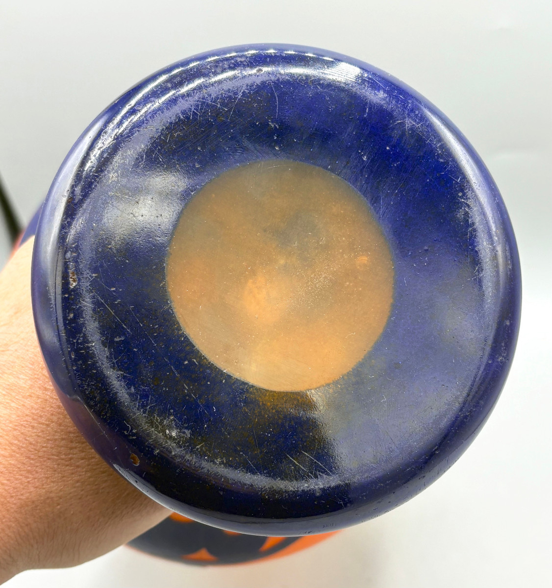 Imposant Vase Art Déco "Solanées" Schneider Le Verre Français-photo-7