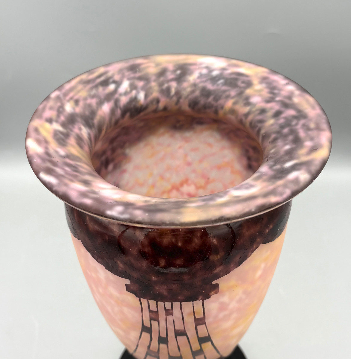 Vase Art Déco "Colliers" Schneider Le Verre Français-photo-4