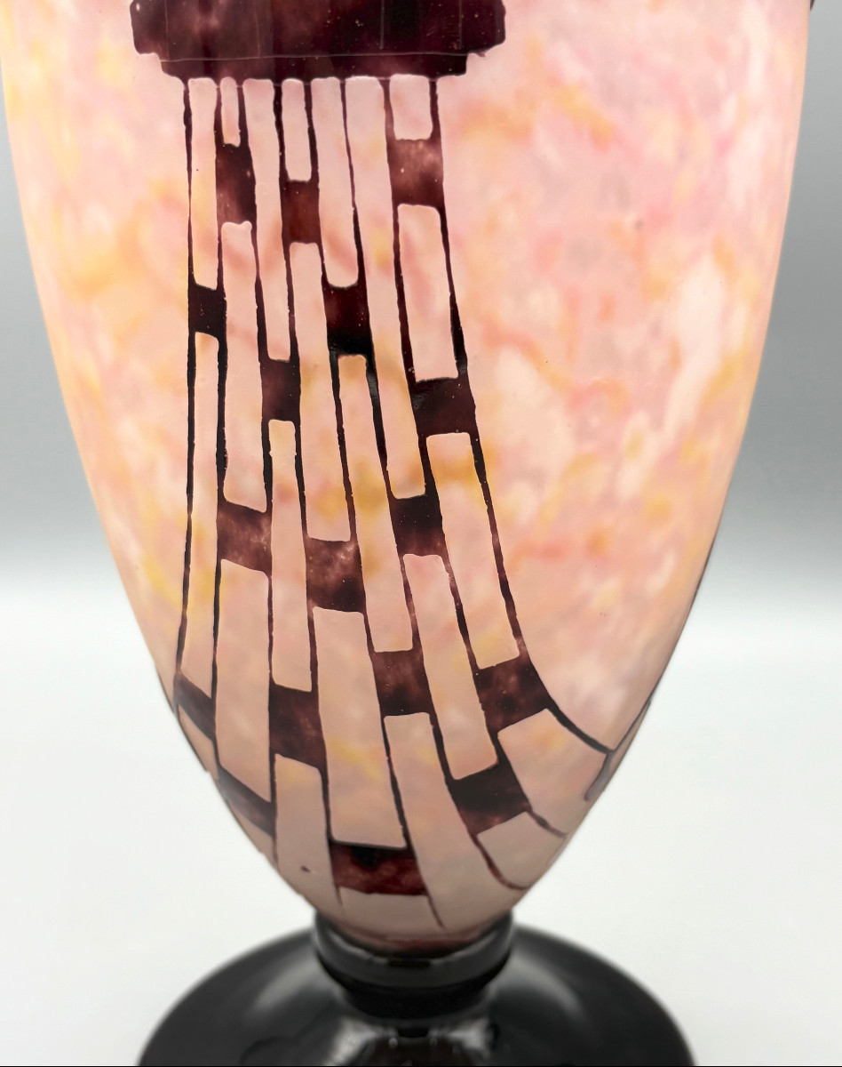 Vase Art Déco "Colliers" Schneider Le Verre Français-photo-3