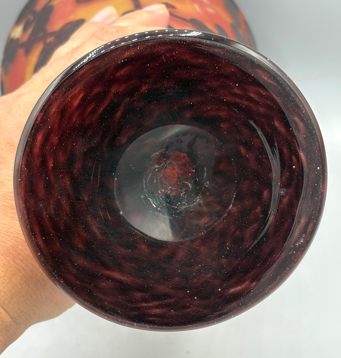 Vase Art Déco "Perlières" Schneider Le Verre Français-photo-6