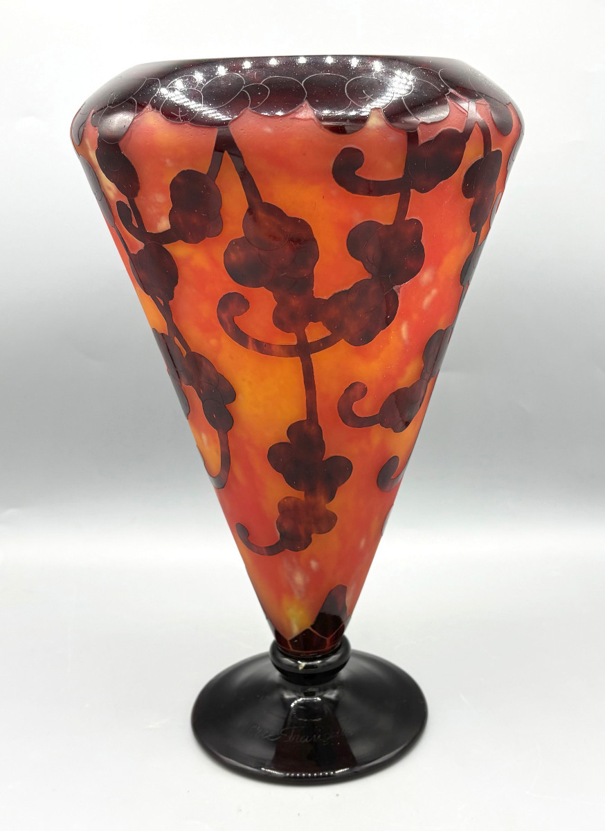 Vase Art Déco "Perlières" Schneider Le Verre Français