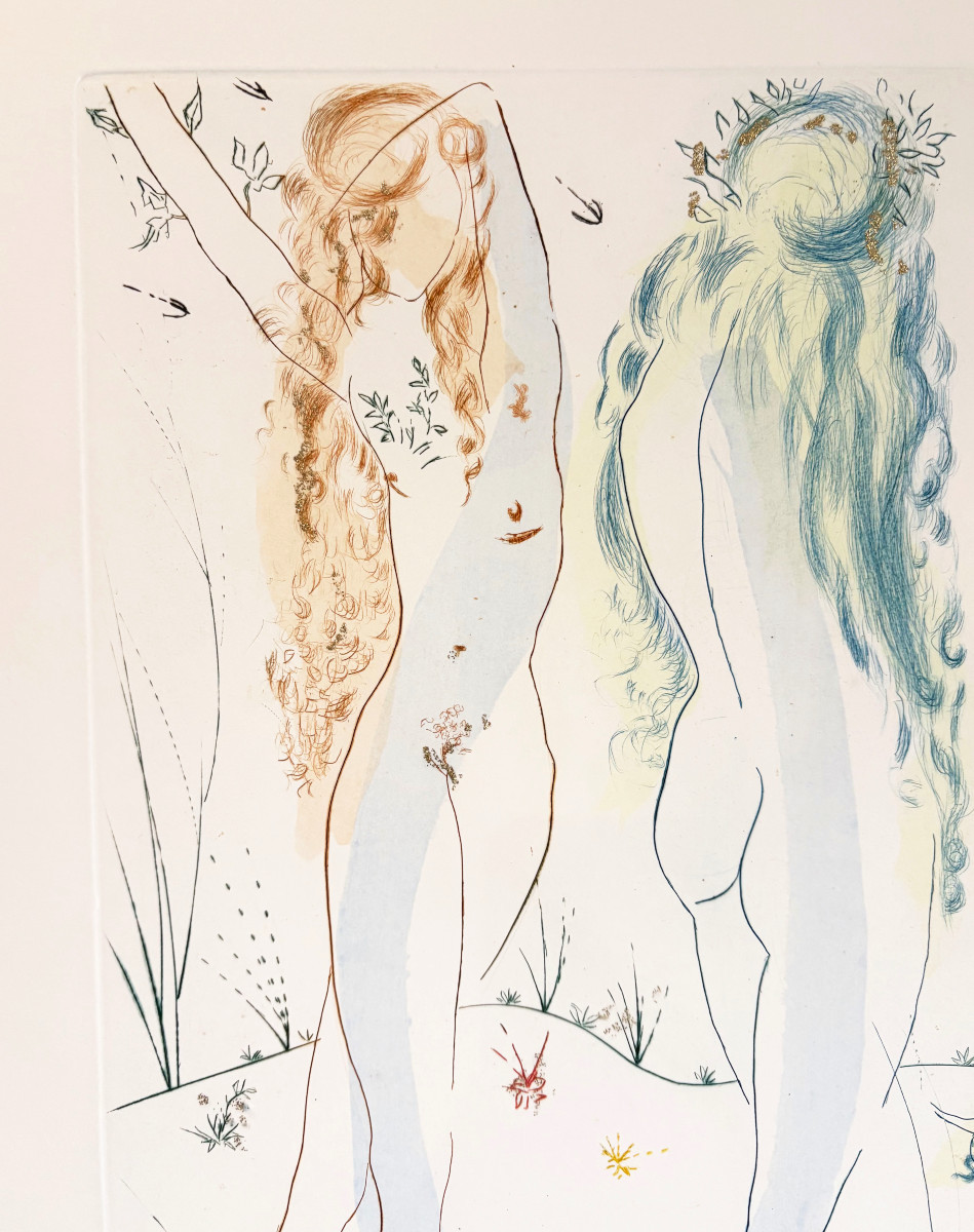Salvador Dali "return, O Shulamite" Drypoint In Color-photo-2