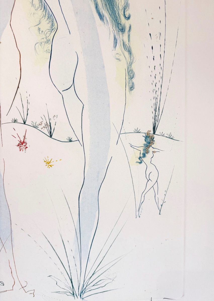 Salvador Dali "return, O Shulamite" Drypoint In Color-photo-1