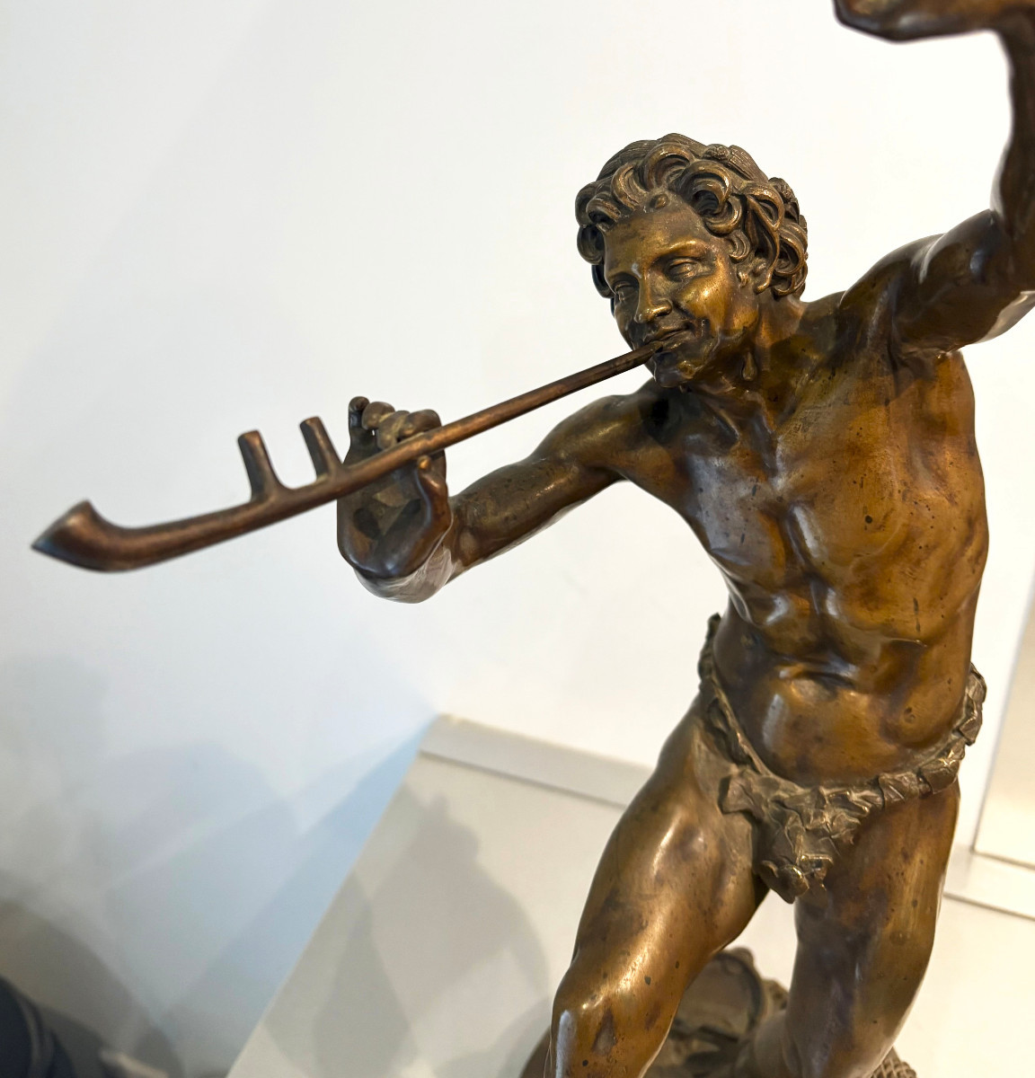 Eugène Louis Lequesne "Faune Dansant" Sculpture en Bronze XIXe-photo-2