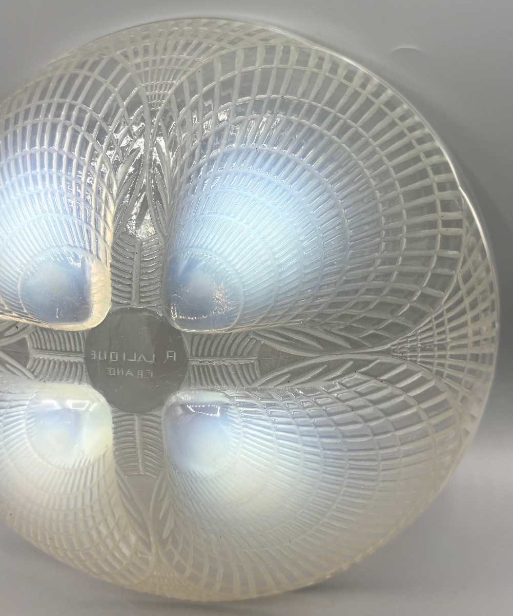 Art Deco Bowl "shells No. 1" By René Lalique, Opalescent Glass-photo-4