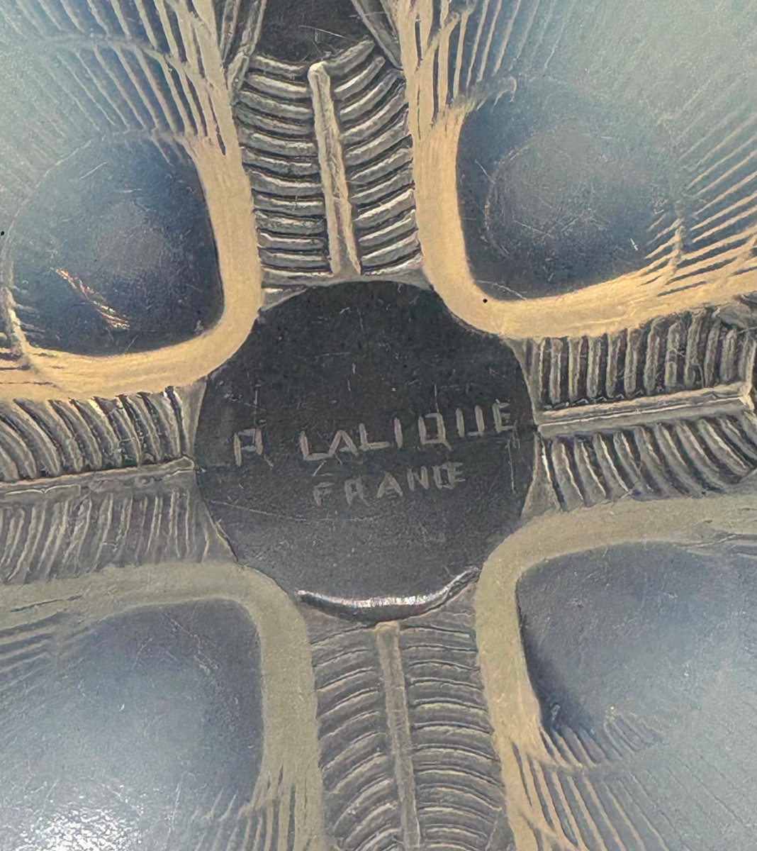 Art Deco Bowl "shells No. 1" By René Lalique, Opalescent Glass-photo-5