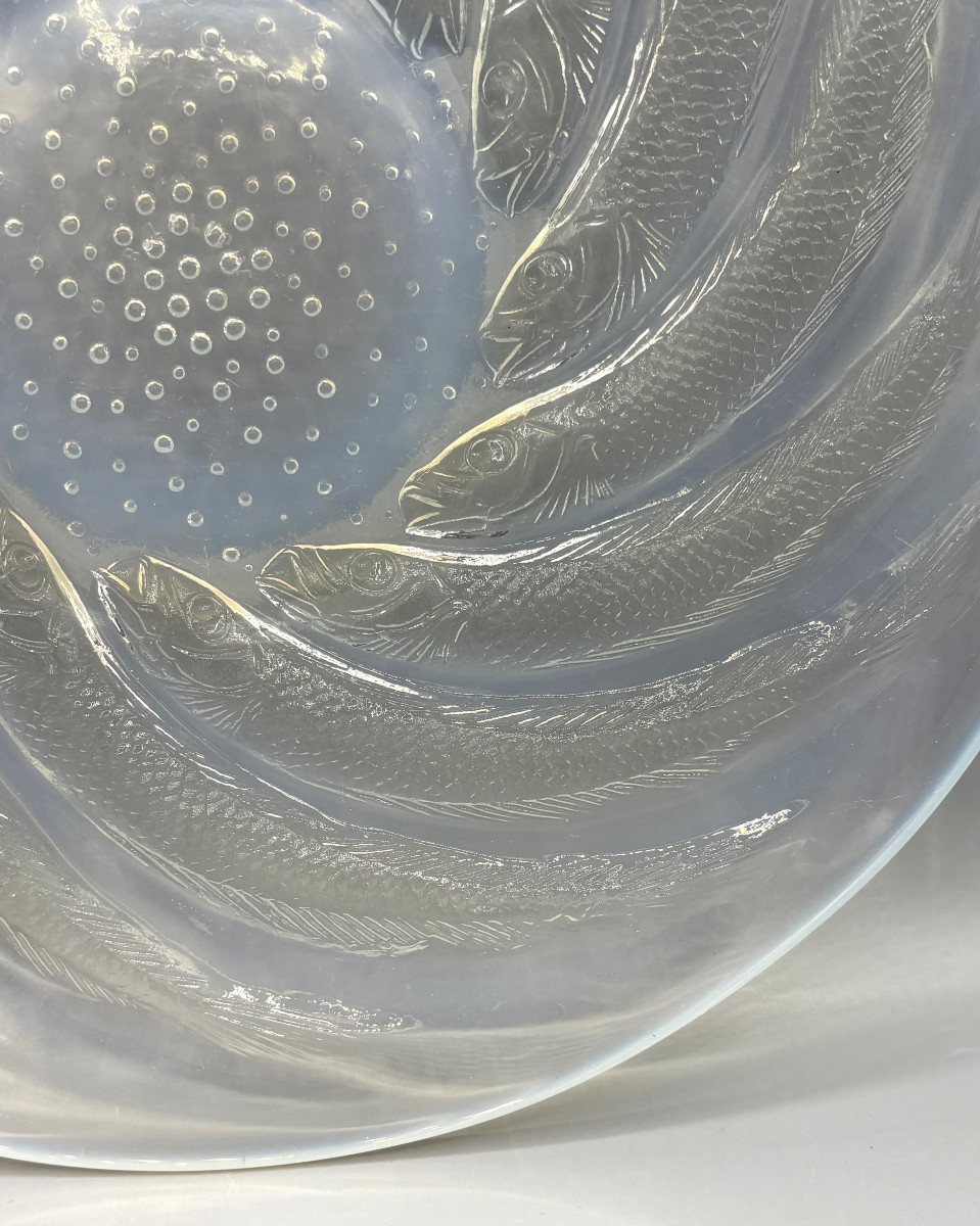 Coupe Art Déco "Poissons N°1" René Lalique Verre Opalescent-photo-1