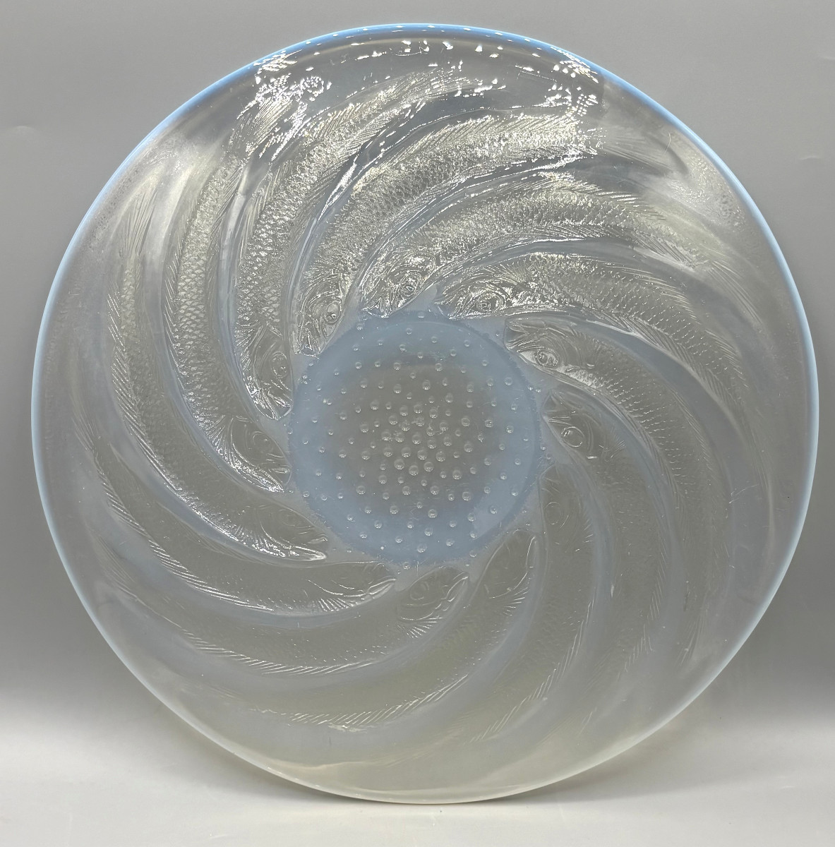Coupe Art Déco "Poissons N°1" René Lalique Verre Opalescent-photo-4