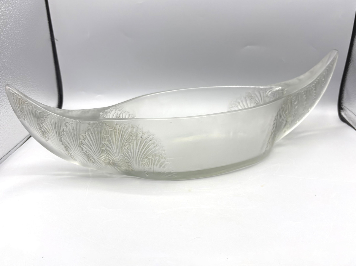 Jardinière Art Déco "Acanthes" René Lalique Verre Satiné Patiné-photo-3