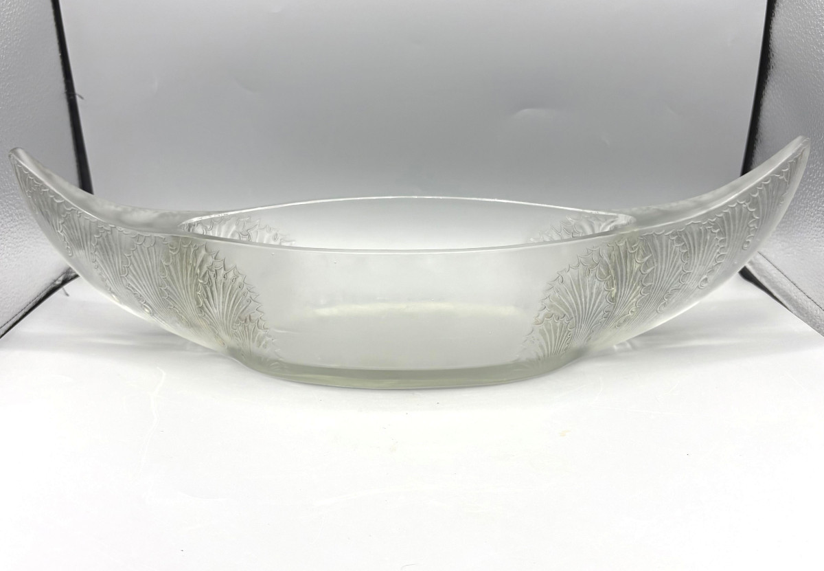 Jardinière Art Déco "Acanthes" René Lalique Verre Satiné Patiné-photo-2