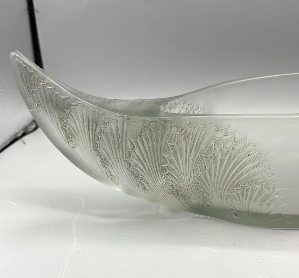 Jardinière Art Déco "Acanthes" René Lalique Verre Satiné Patiné-photo-3