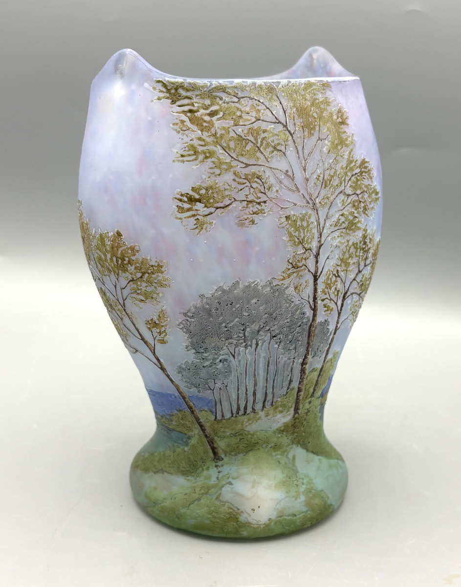 Vase Art Nouveau à décor de Paysage Legras-photo-2