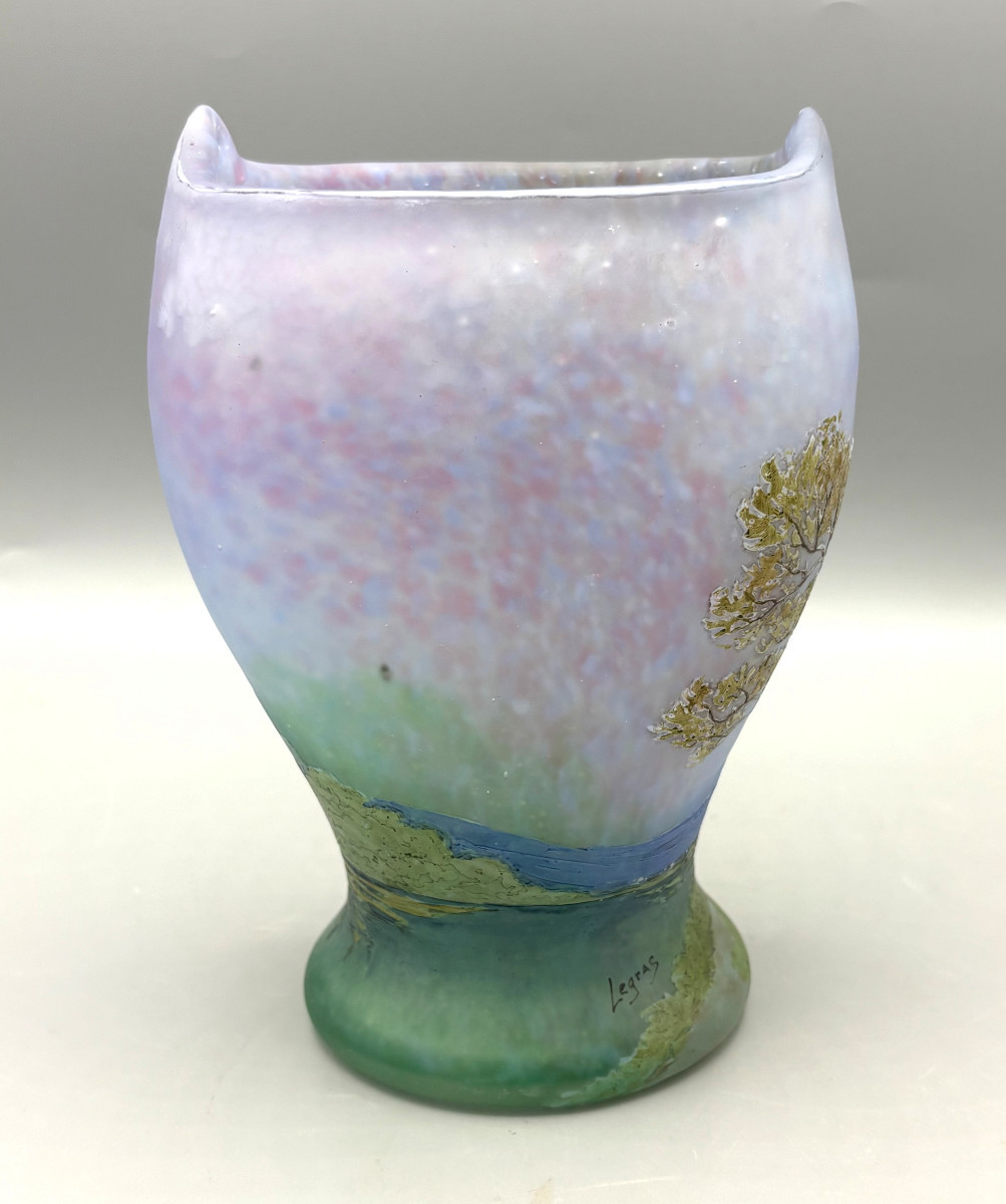 Vase Art Nouveau à décor de Paysage Legras-photo-3