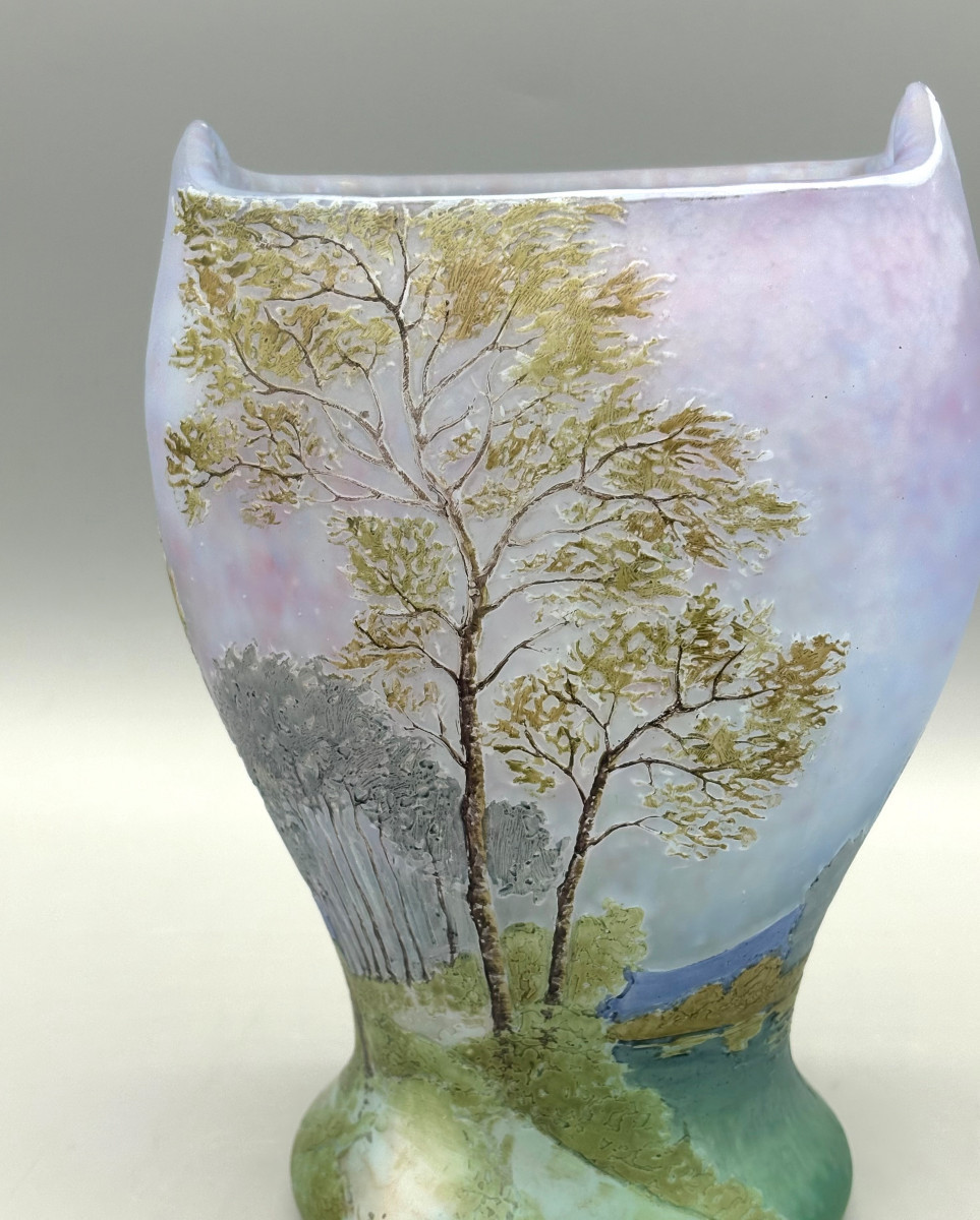 Vase Art Nouveau à décor de Paysage Legras-photo-1