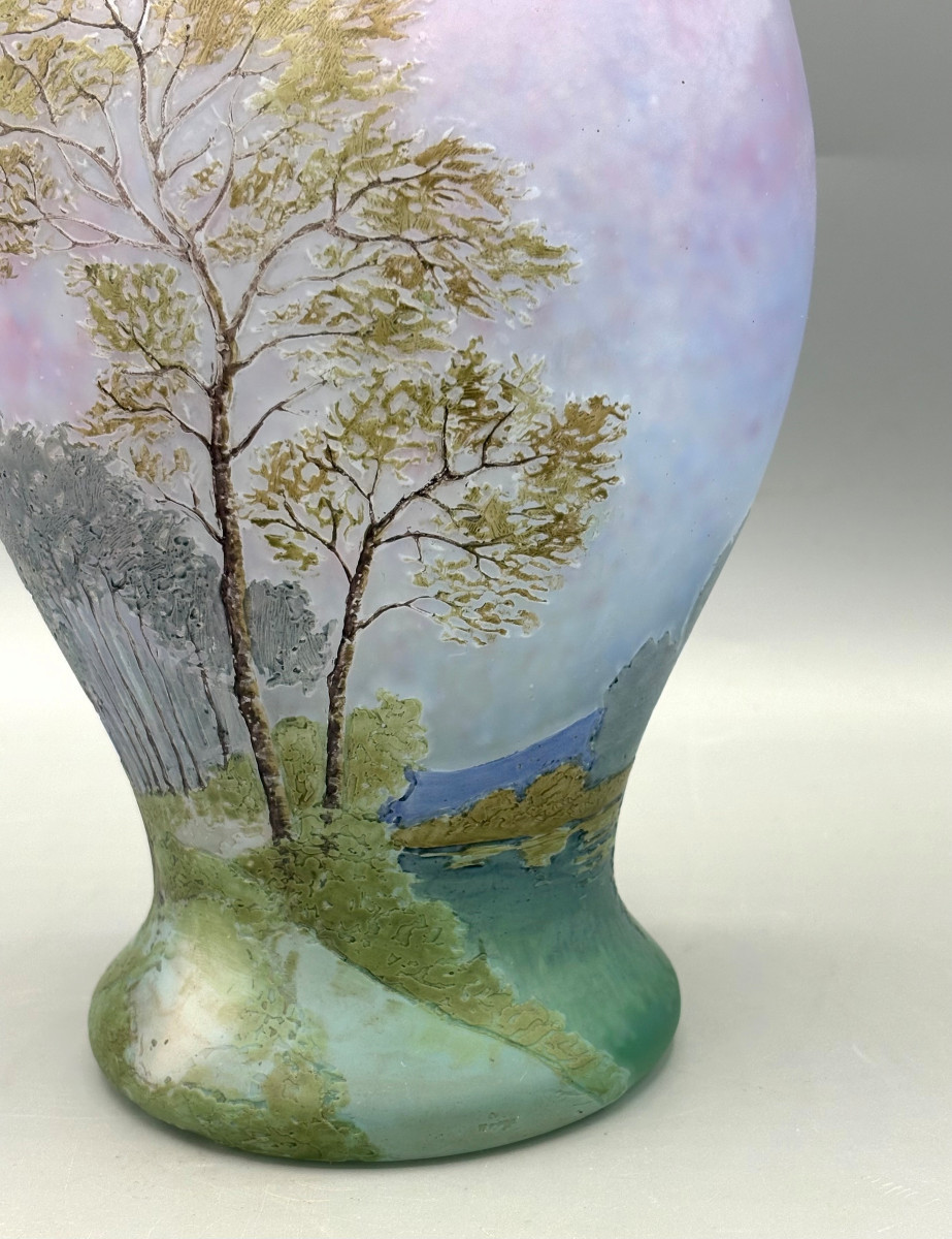 Vase Art Nouveau à décor de Paysage Legras-photo-2