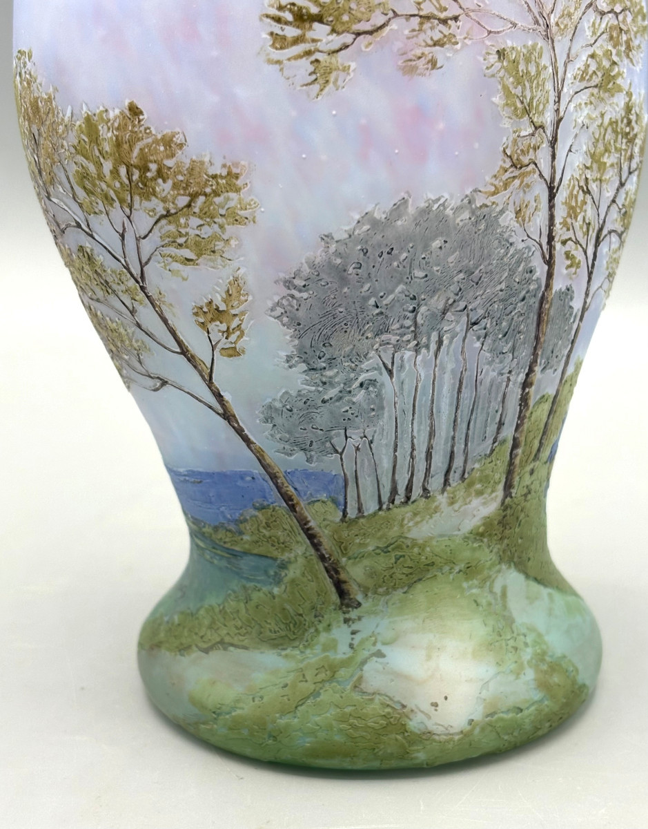 Vase Art Nouveau à décor de Paysage Legras-photo-3