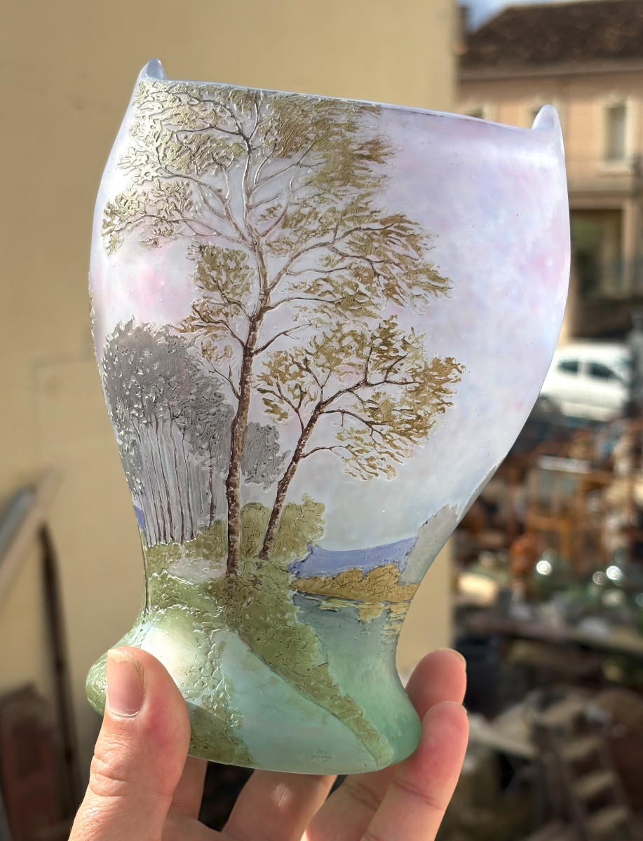 Vase Art Nouveau à décor de Paysage Legras-photo-6