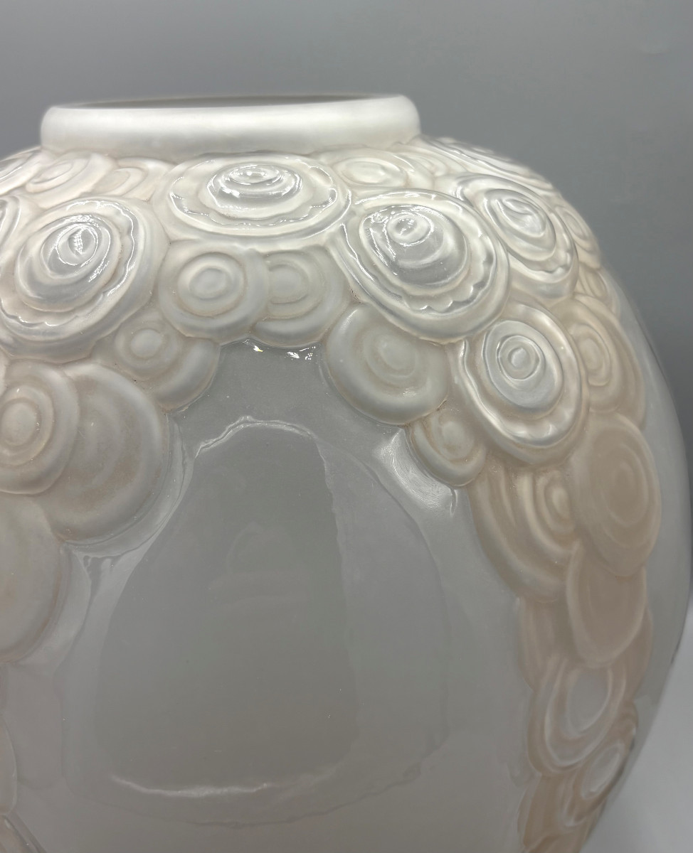Impressive Art Deco Vase "garlands" By André Hunebelle -photo-2