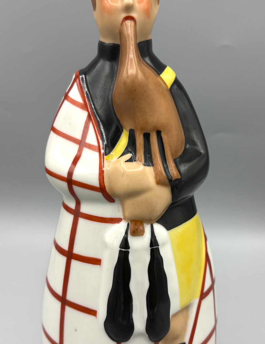 Art Deco Liqueur Bottle By Robj Paris "the Bagpipe Player"-photo-2