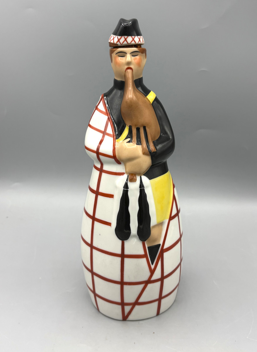 Art Deco Liqueur Bottle By Robj Paris "the Bagpipe Player"