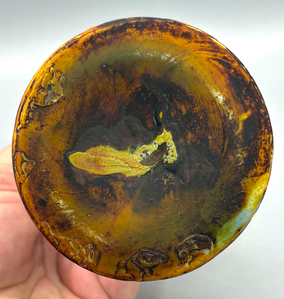 Rare Art Nouveau Vase, Fluogravure By Muller Frères, "bee And Cotton Flowers"-photo-7