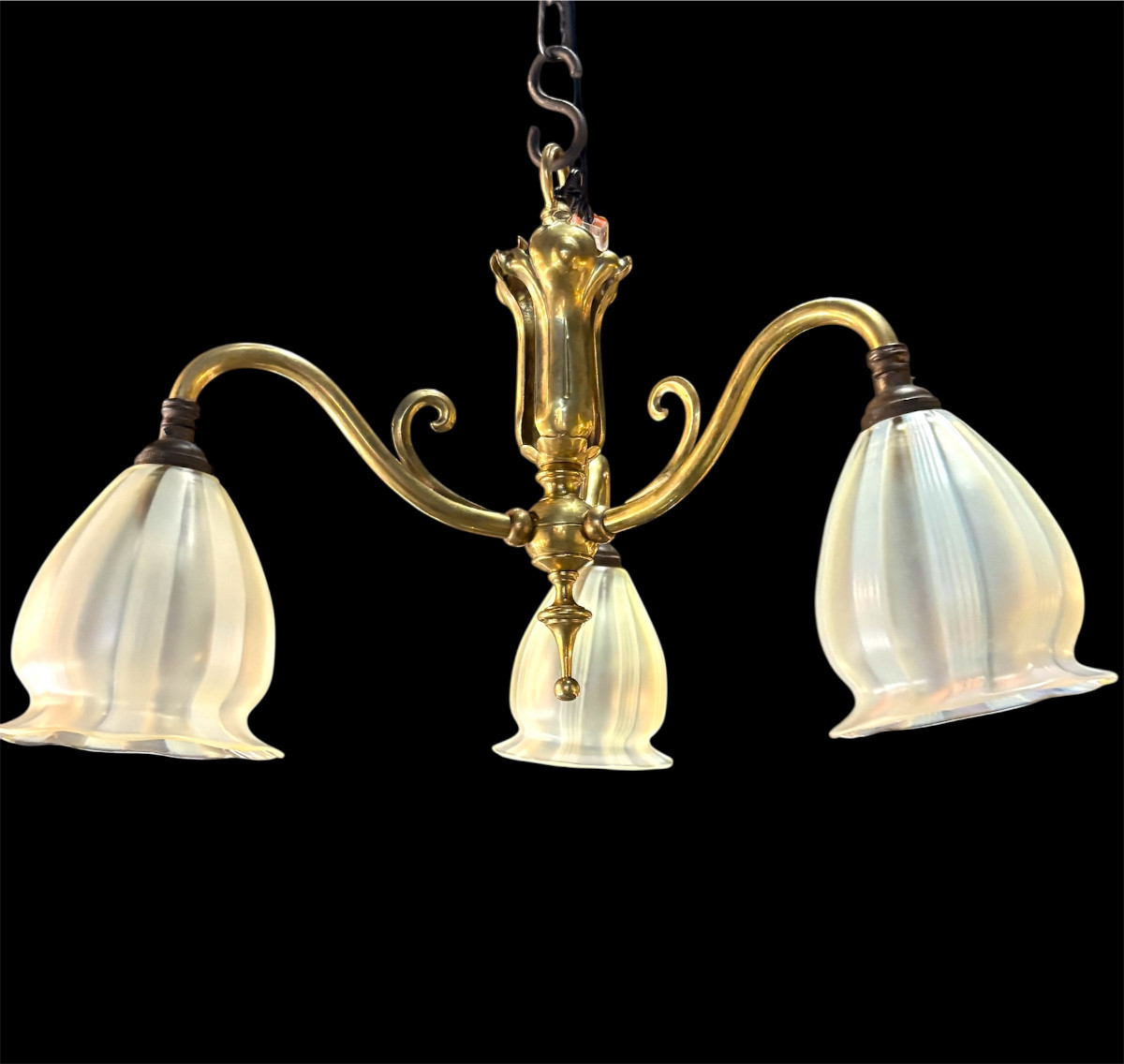 Lustre / Suspension Art Nouveau Was Benson et James Powell-photo-2