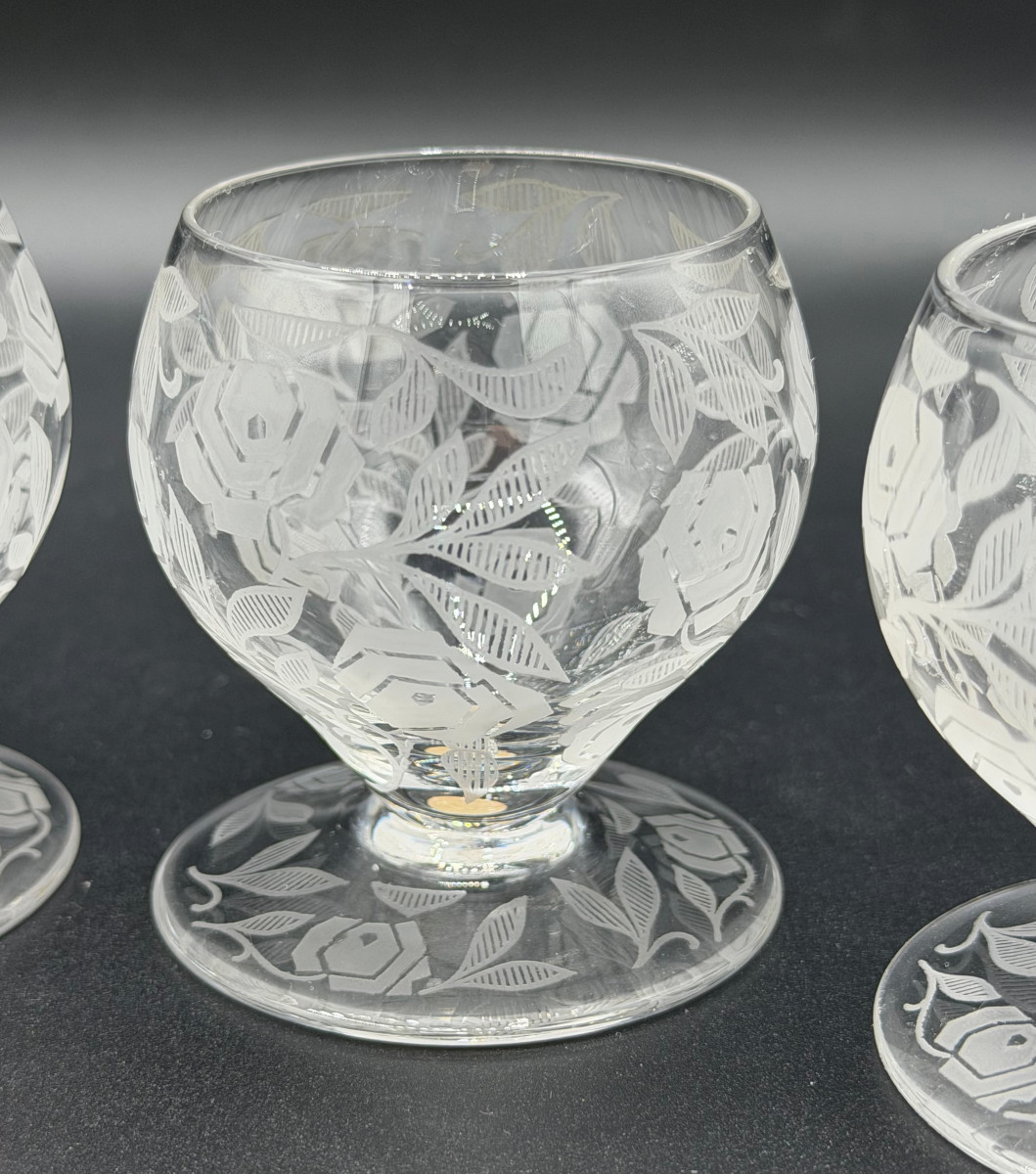 6 Baccarat Crystal Aperitif Glasses Fontenay Art Deco Model-photo-1