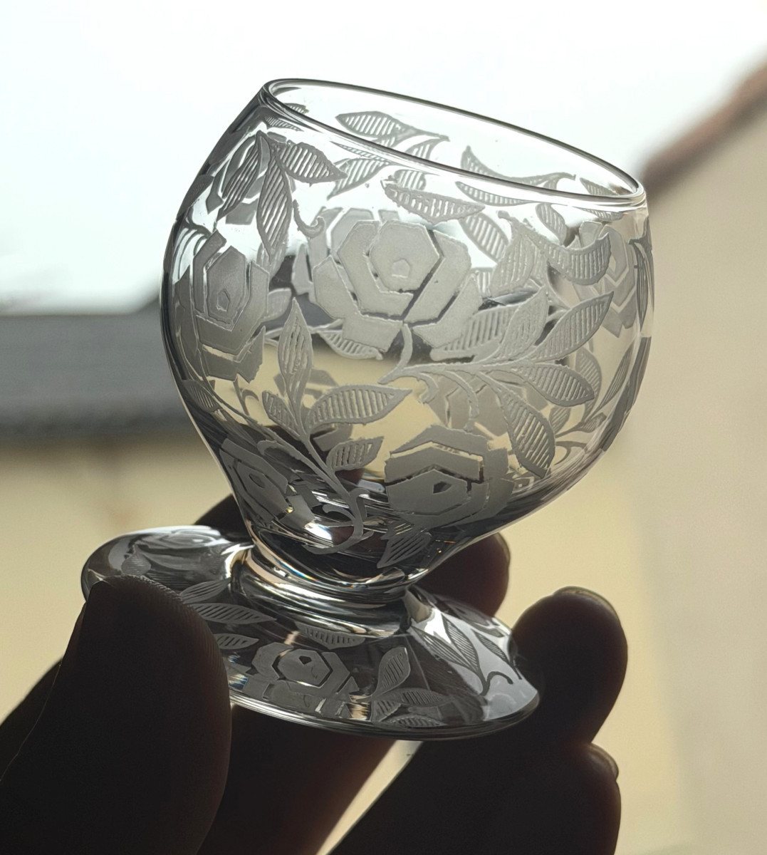 6 Baccarat Crystal Aperitif Glasses Fontenay Art Deco Model-photo-4