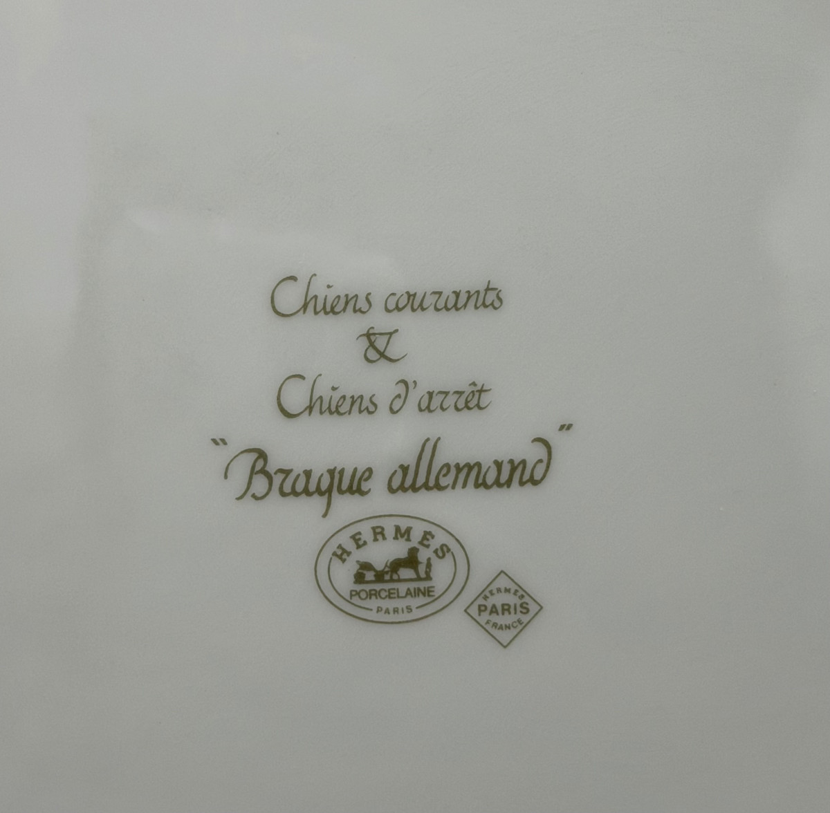 Hermes Paris Porcelain Bowl "hounds And Pointing Dogs"-photo-4