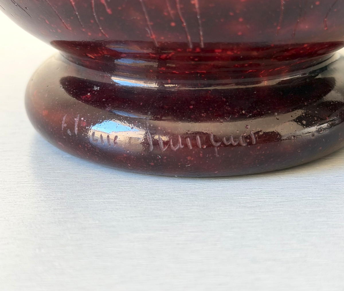 Art Deco "rhododendron" Vase By Schneider - Le Verre Français-photo-7
