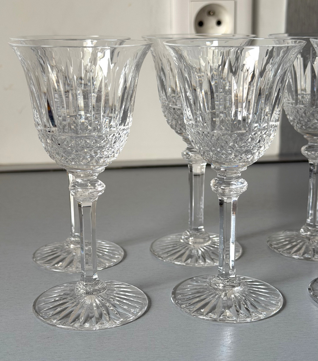 6 Verres à Vin Blanc ou Porto en Cristal Saint Louis modèle Tommy -photo-1