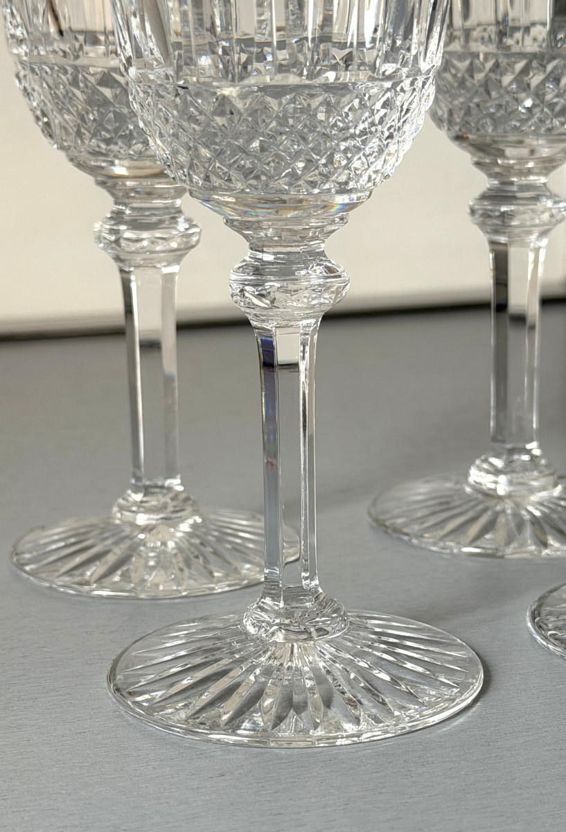 6 Verres à Vin Blanc ou Porto en Cristal Saint Louis modèle Tommy -photo-4