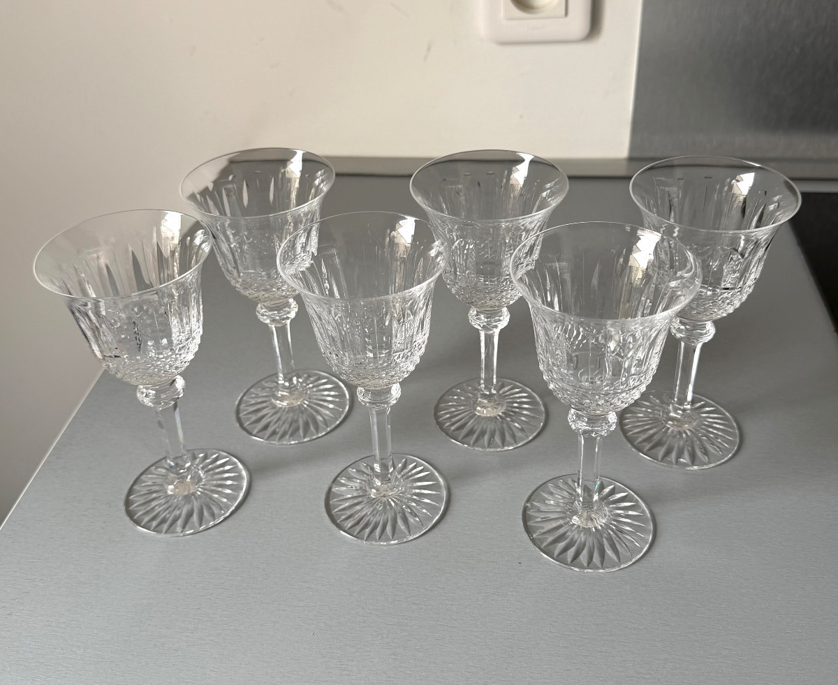 6 Verres à Vin Blanc ou Porto en Cristal Saint Louis modèle Tommy-photo-3