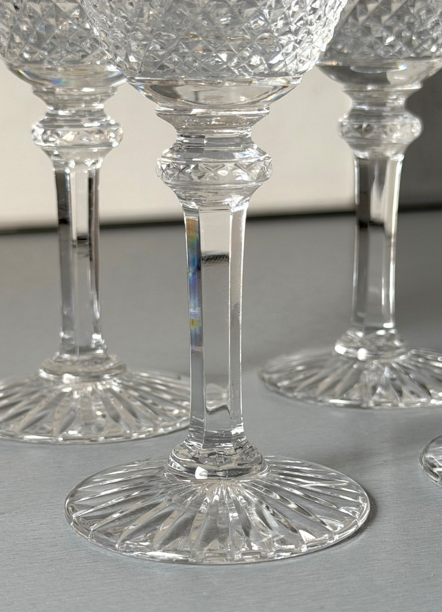 6 Verres à Vin Blanc ou Porto en Cristal Saint Louis modèle Tommy-photo-4