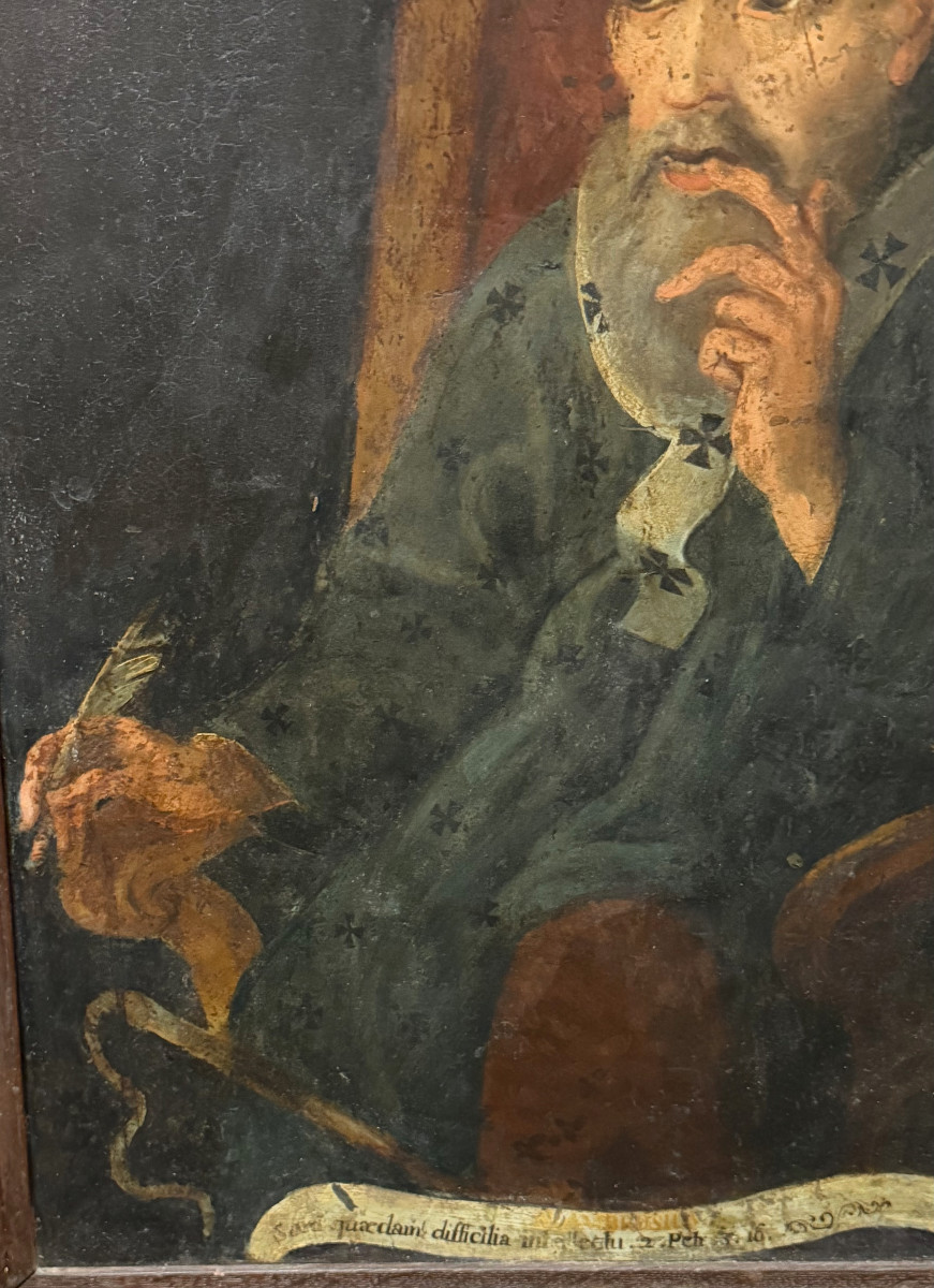 Grande Huile sur Cuivre Saint Ambroise Époque XVIIe-photo-4