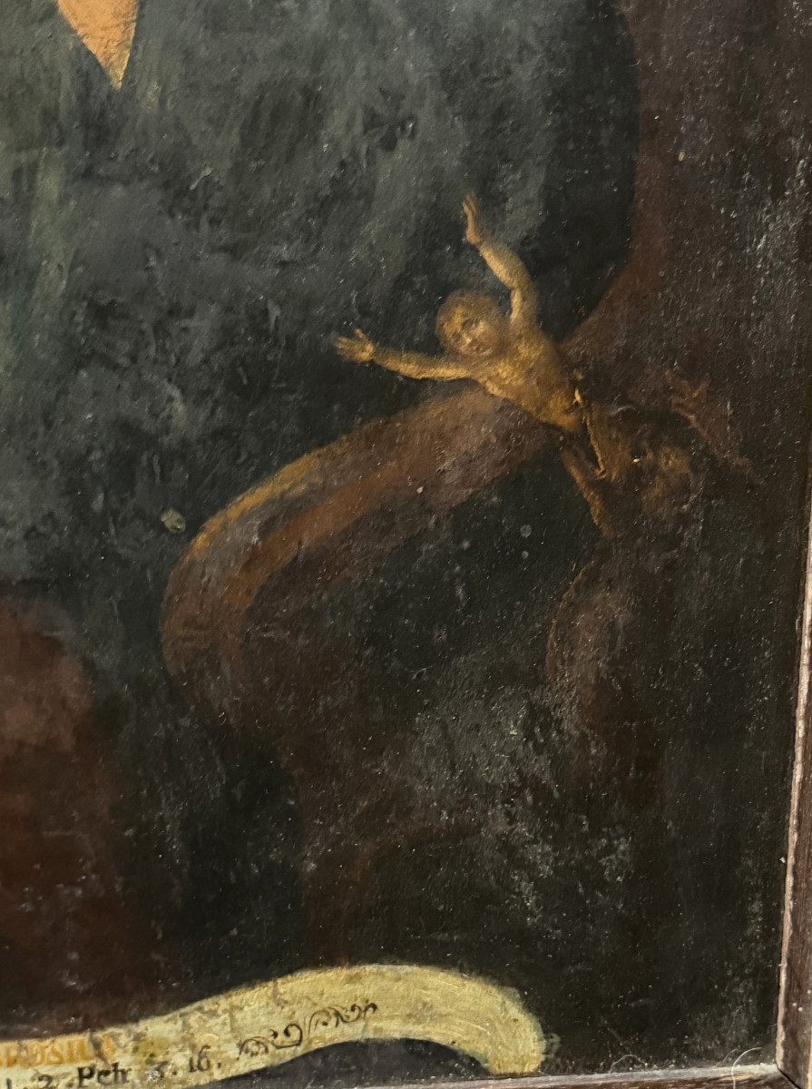 Grande Huile sur Cuivre Saint Ambroise Époque XVIIe-photo-3