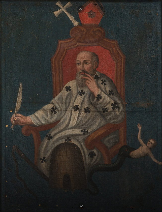 Grande Huile sur Cuivre Saint Ambroise Époque XVIIe-photo-7