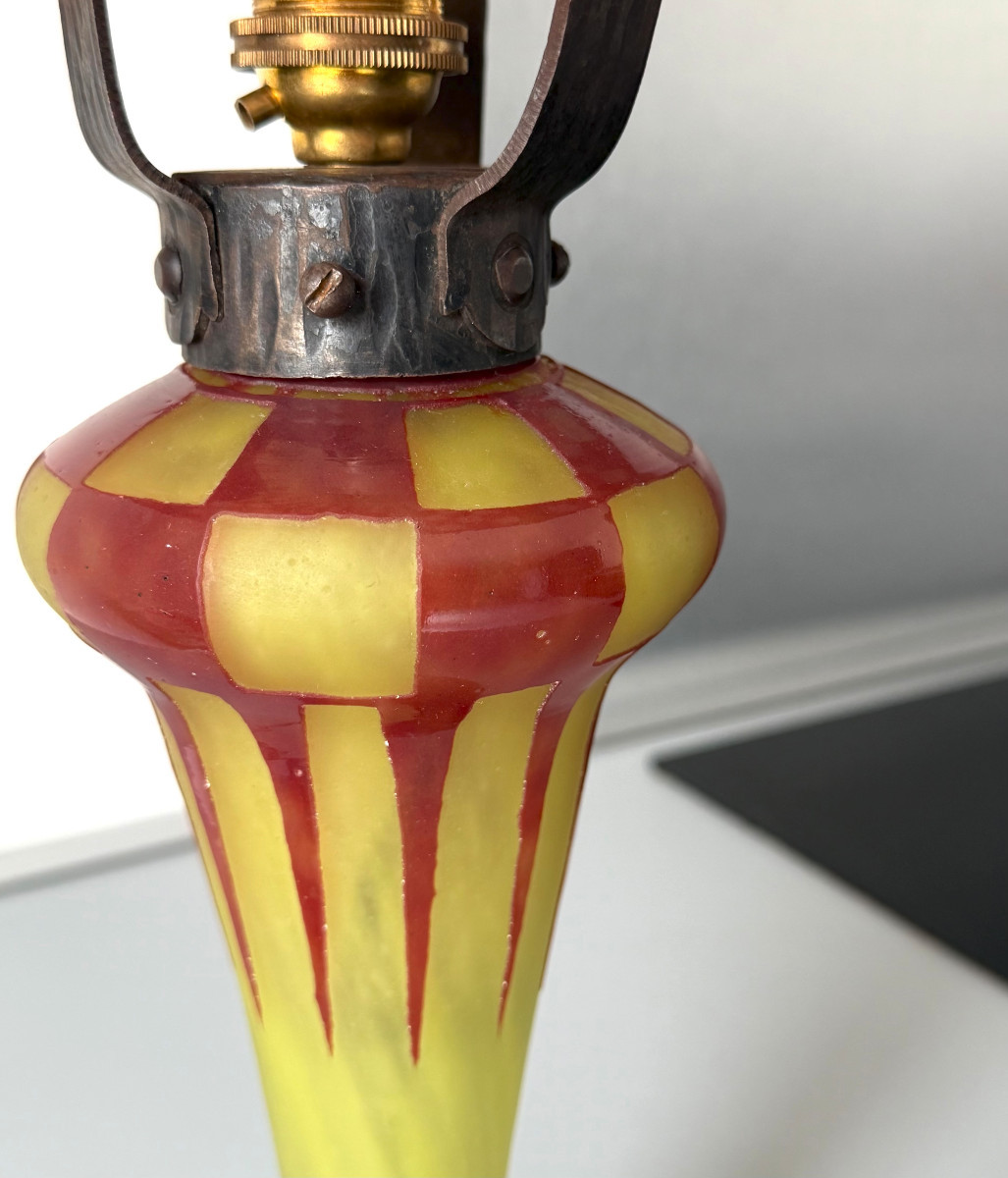 Lampe champignon Art Déco Schneider Le Verre Français-photo-2