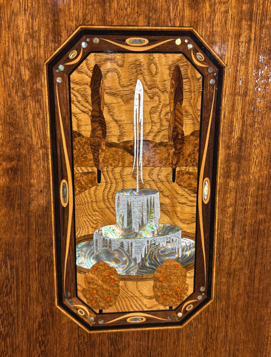 Maurice Dufrene Stamped Marquetry Art Deco Display Case Era Majorelle-photo-2