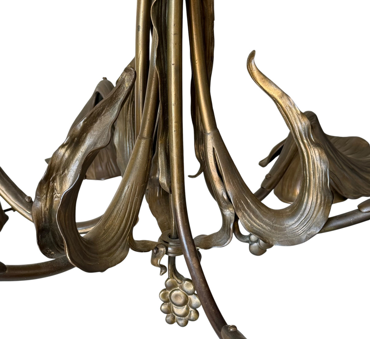 Art Nouveau Bronze Chandelier Jean Auguste Dampt Era Majorelle-photo-4