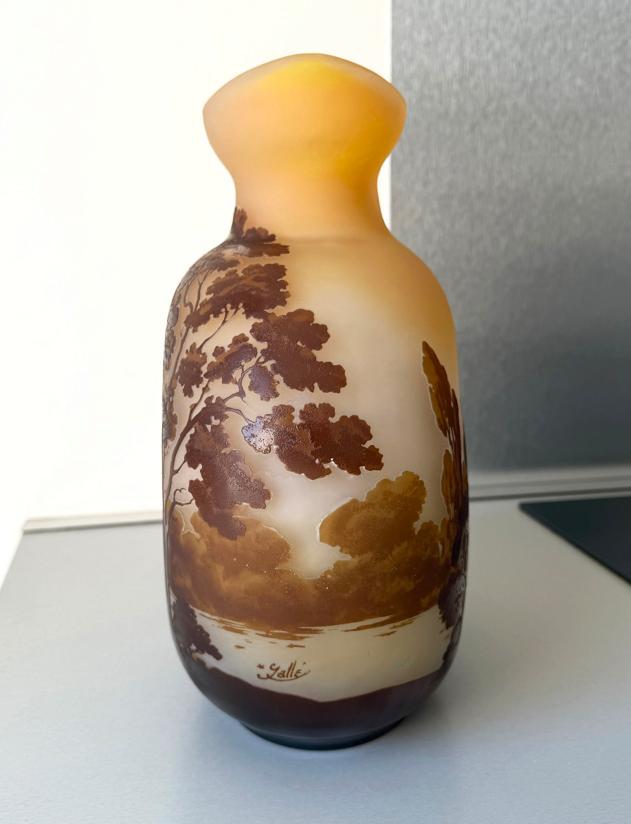 Important Art Nouveau Gourd Vase By Emile Gallé In Nancy-photo-3
