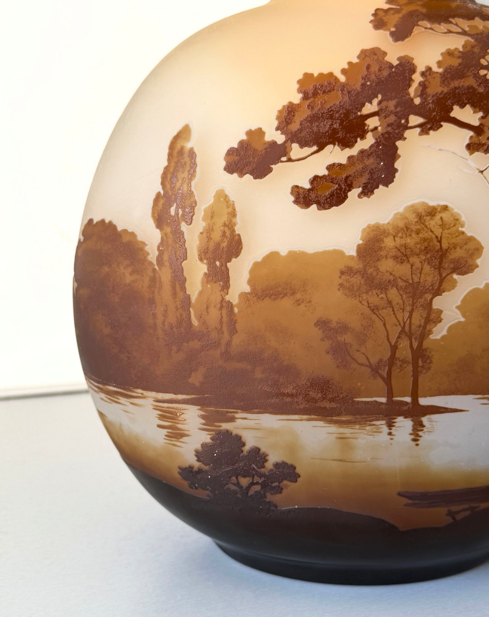 Important Art Nouveau Gourd Vase By Emile Gallé In Nancy-photo-2
