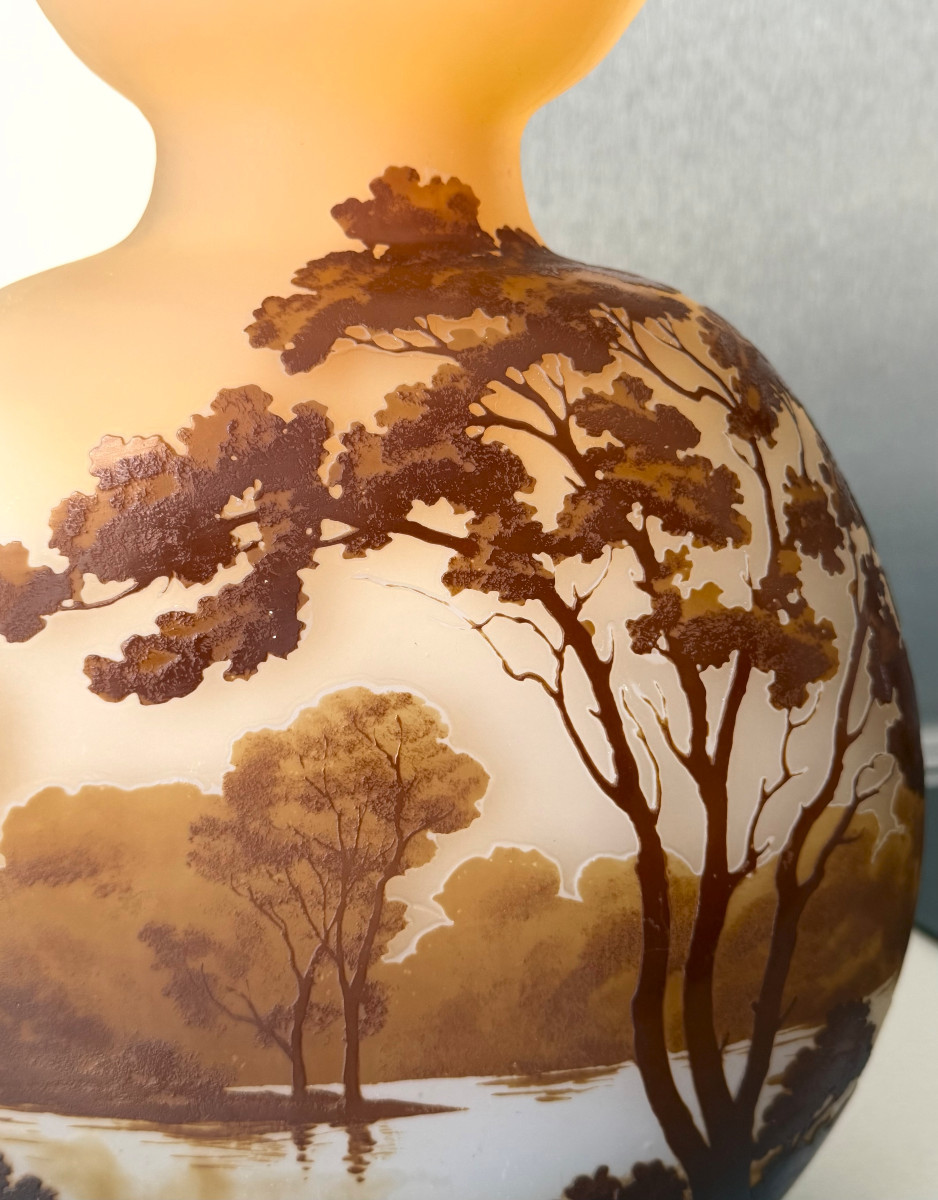 Important Art Nouveau Gourd Vase By Emile Gallé In Nancy-photo-3