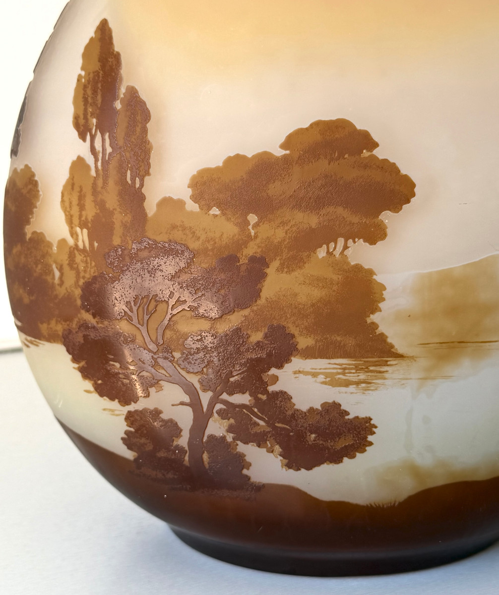 Important Art Nouveau Gourd Vase By Emile Gallé In Nancy-photo-5