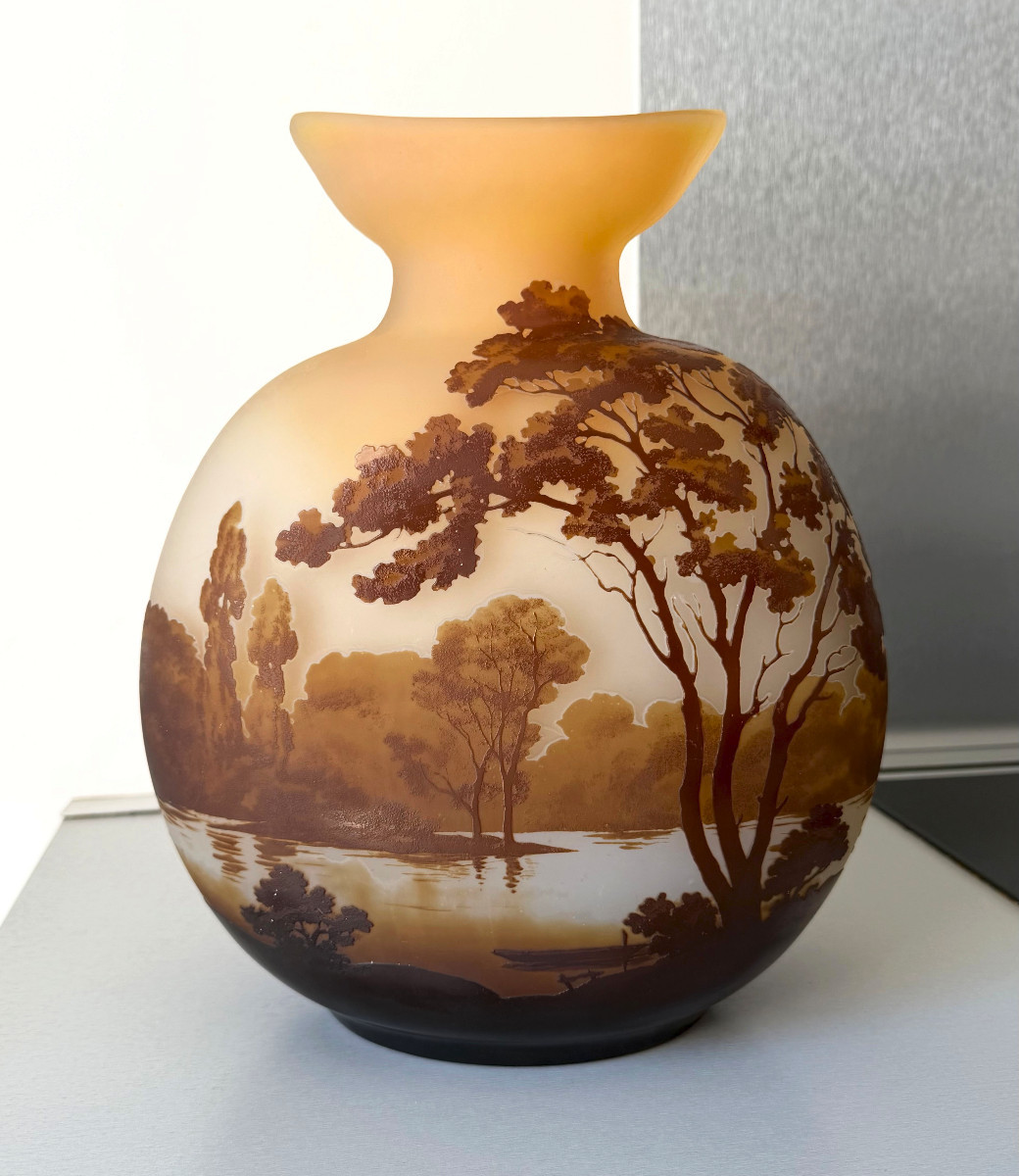 Important Art Nouveau Gourd Vase By Emile Gallé In Nancy
