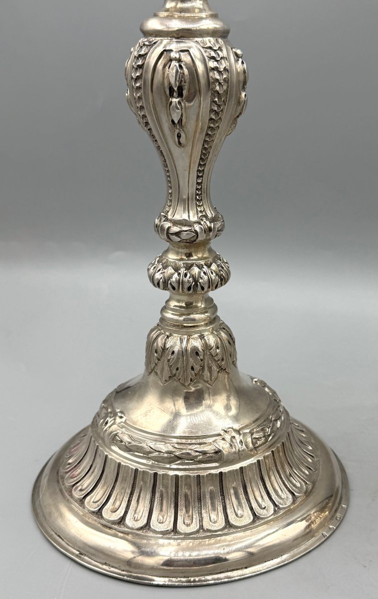 Bruxelles 1778 Pair Of Solid Silver Flambeaux 18th Century Candlesticks-photo-1