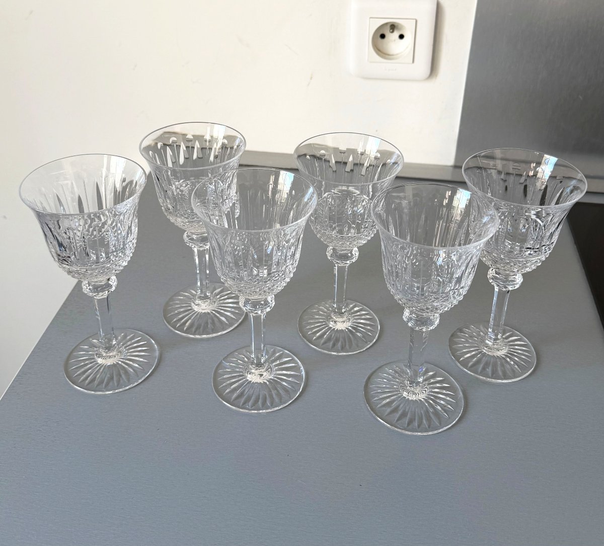 6 Verres à Vin en Cristal Saint Louis modèle Tommy-photo-3
