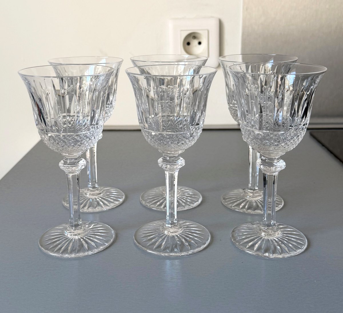 6 Verres à Vin en Cristal Saint Louis modèle Tommy-photo-2