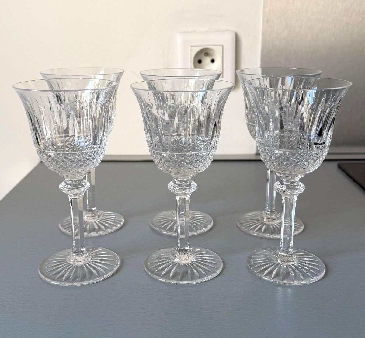 6 Verres à Vin en Cristal Saint Louis modèle Tommy-photo-2